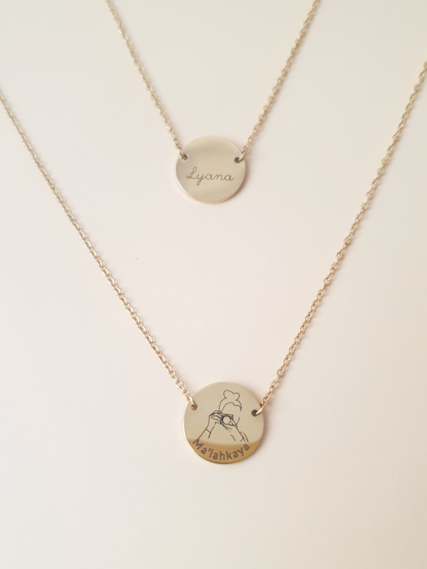 Collier personnalisé - médaille incrustée (2 tailles)