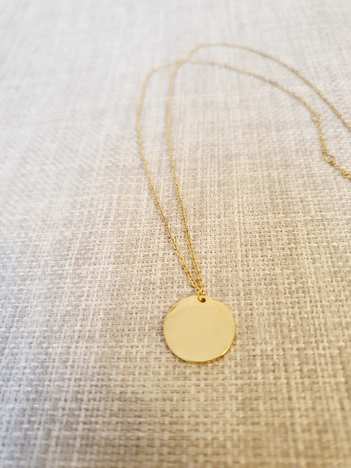 Collier maille fine personnalisé - Médaille Ronde (4 tailles)