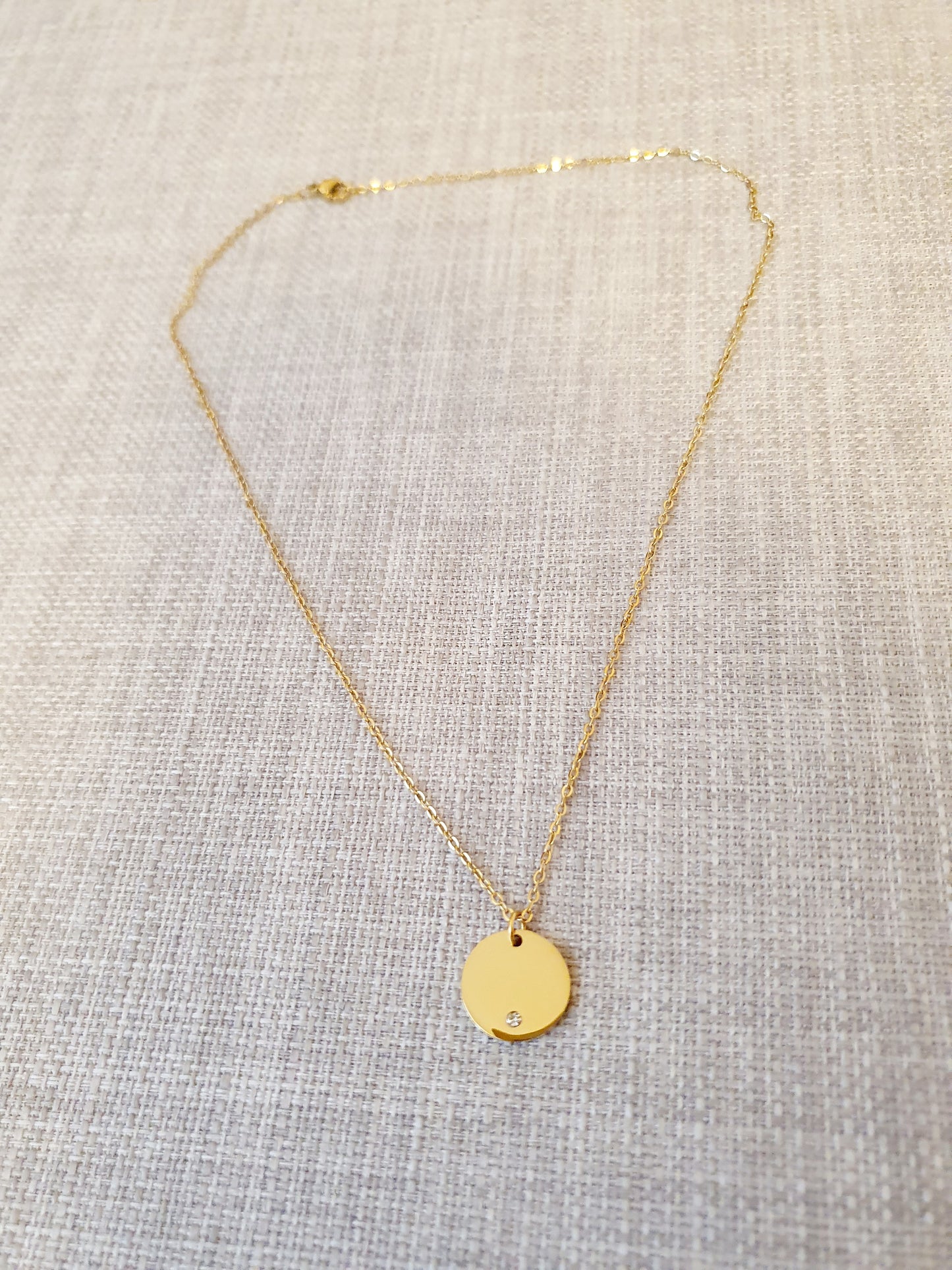 Collier personnalisé - médaille avec brillant