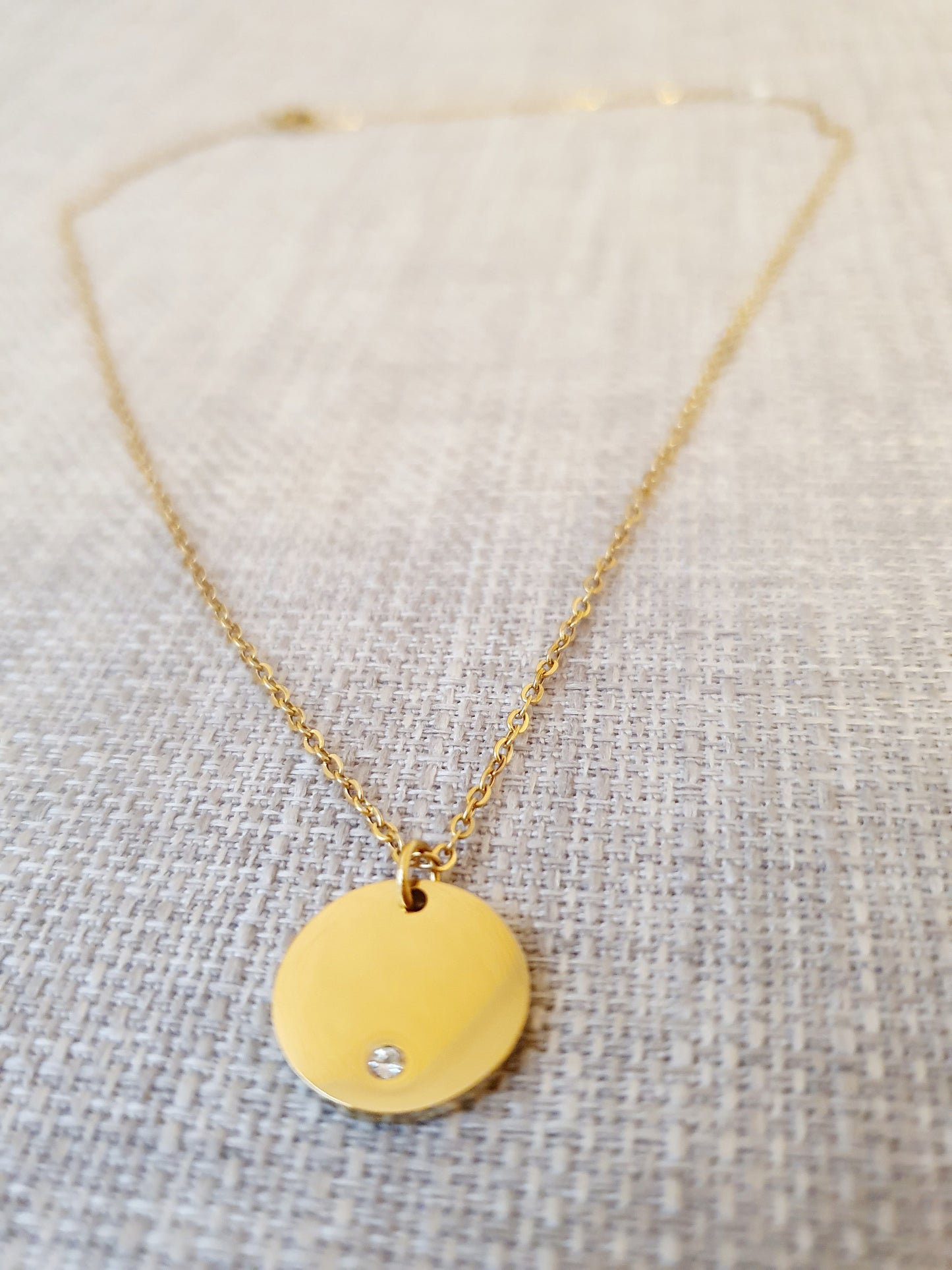 Collier personnalisé - médaille avec brillant