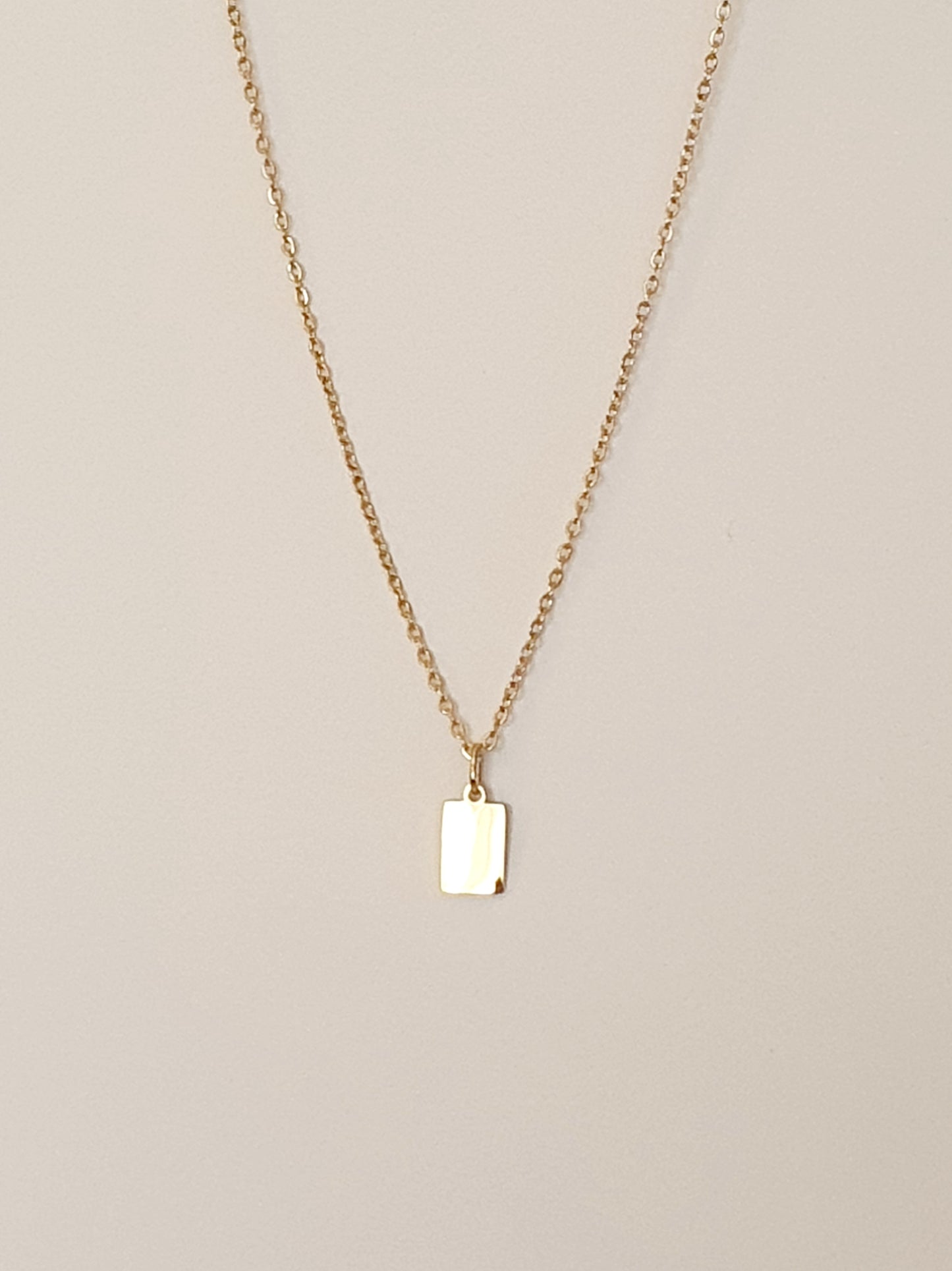 Collier maille fine - Médaille rectangle (2 tailles)