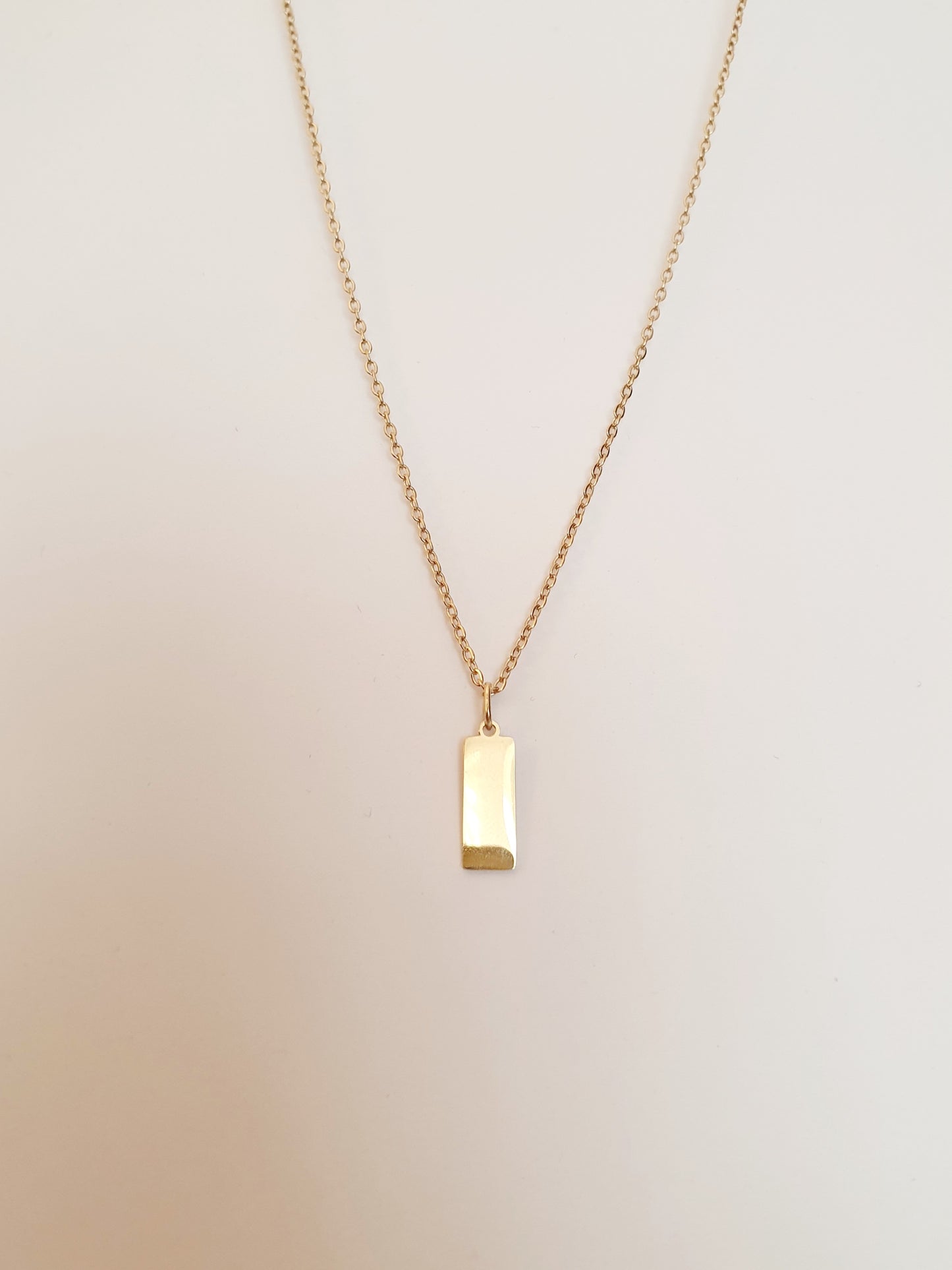 Collier maille fine - Médaille rectangle (2 tailles)