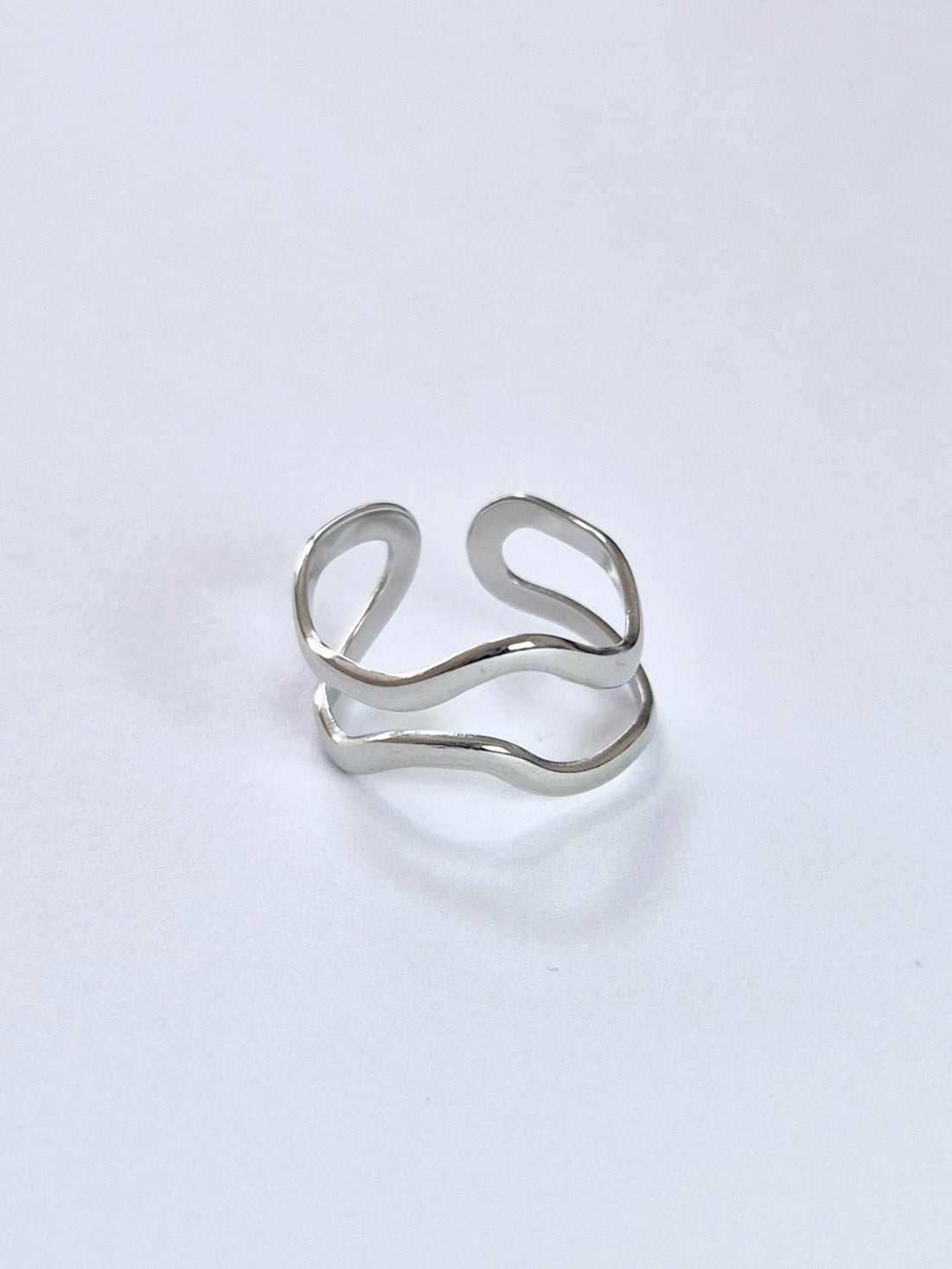 Bague ouverte double rangs