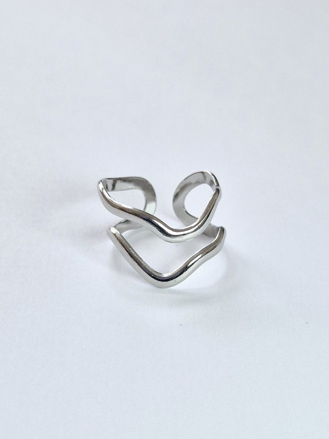 Bague ouverte double rangs