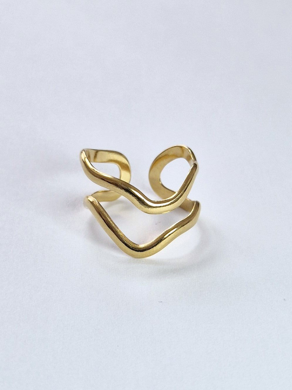 Bague ouverte double rangs