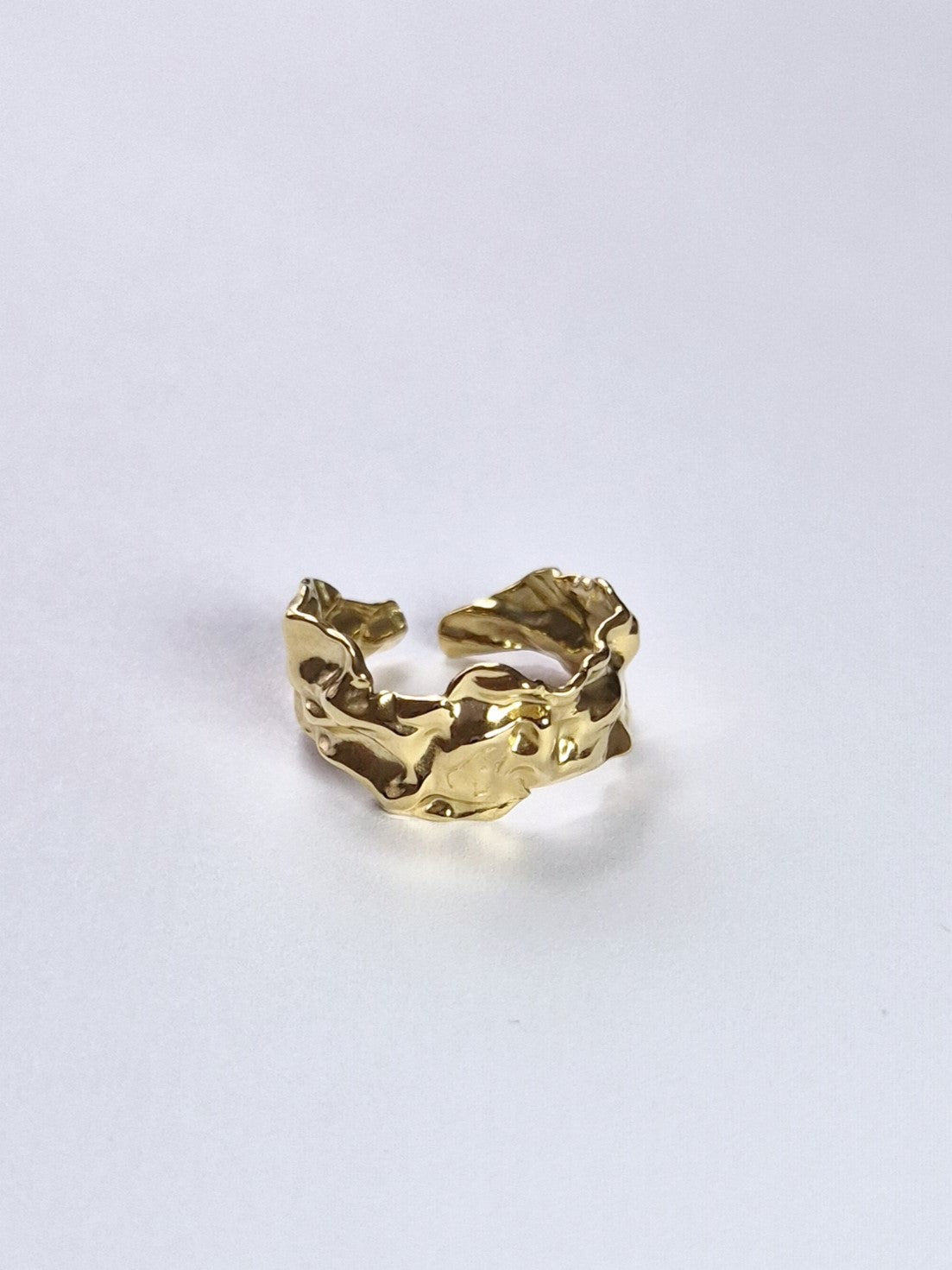 Bague texturée froissée