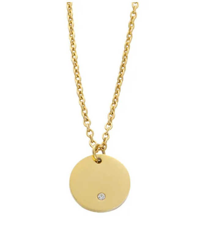 Collier personnalisé - médaille avec brillant