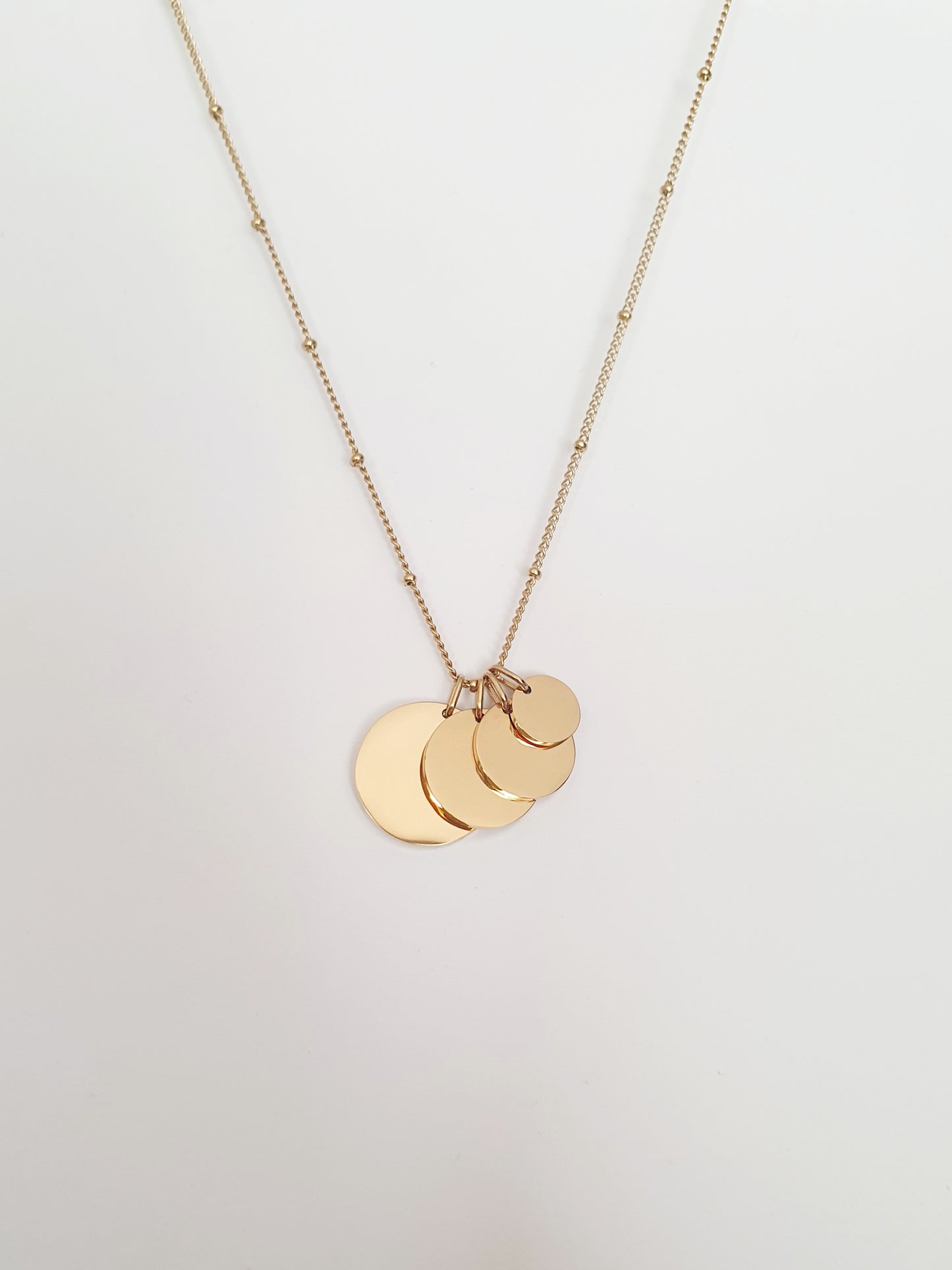 Collier maille boule - Médaille ronde (4 tailles)