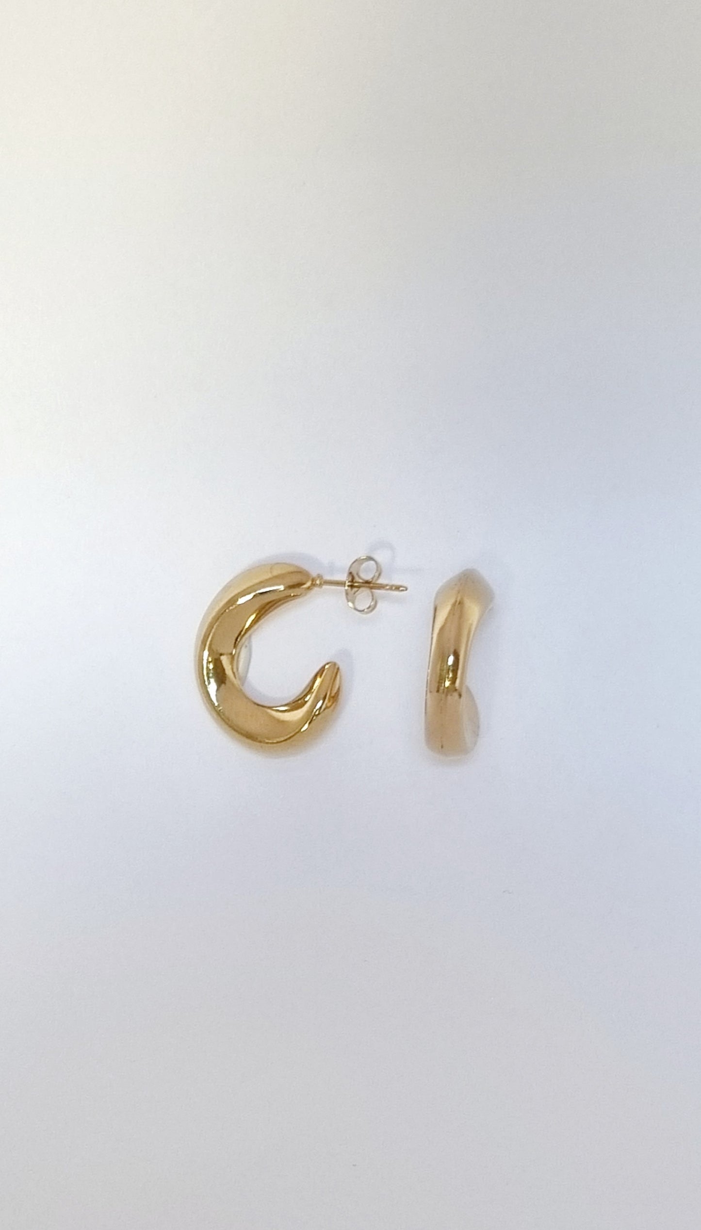 Boucles d'oreilles petites créoles ovales épaisses