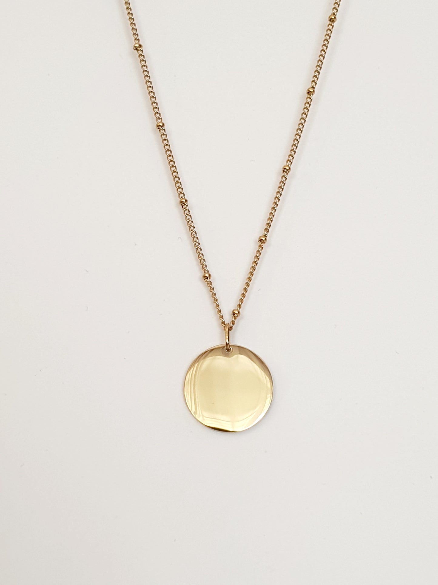 Collier maille boule - Médaille ronde (4 tailles)