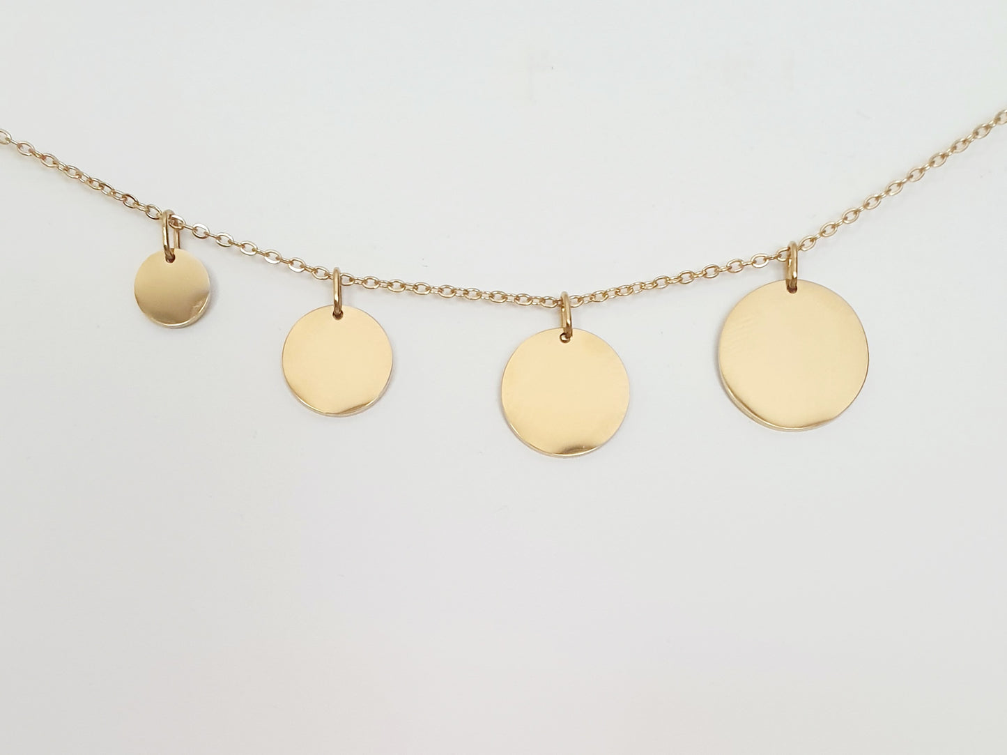 Collier maille fine personnalisé - Médaille Ronde (4 tailles)