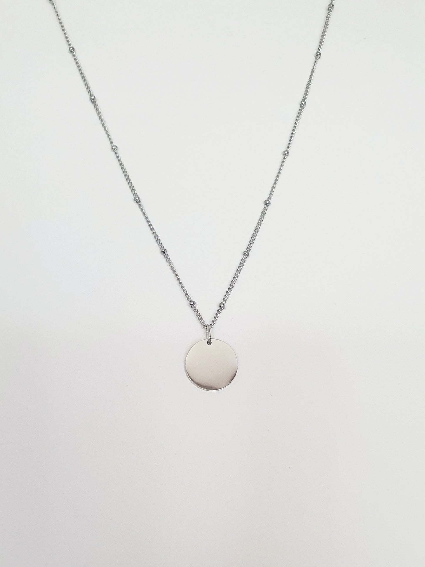 Collier maille boule - Médaille ronde (4 tailles)