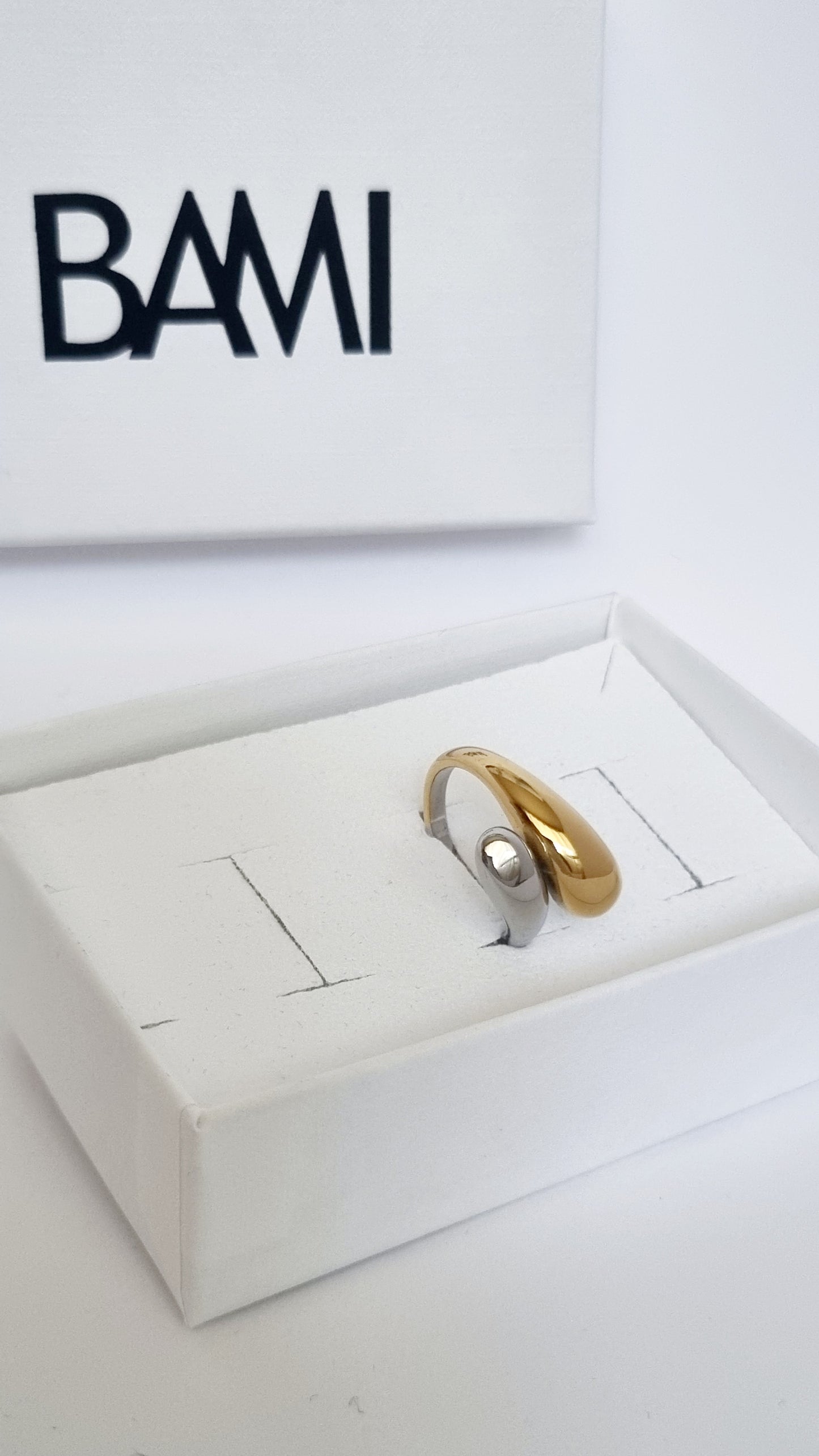Bague bicolore asymétrique