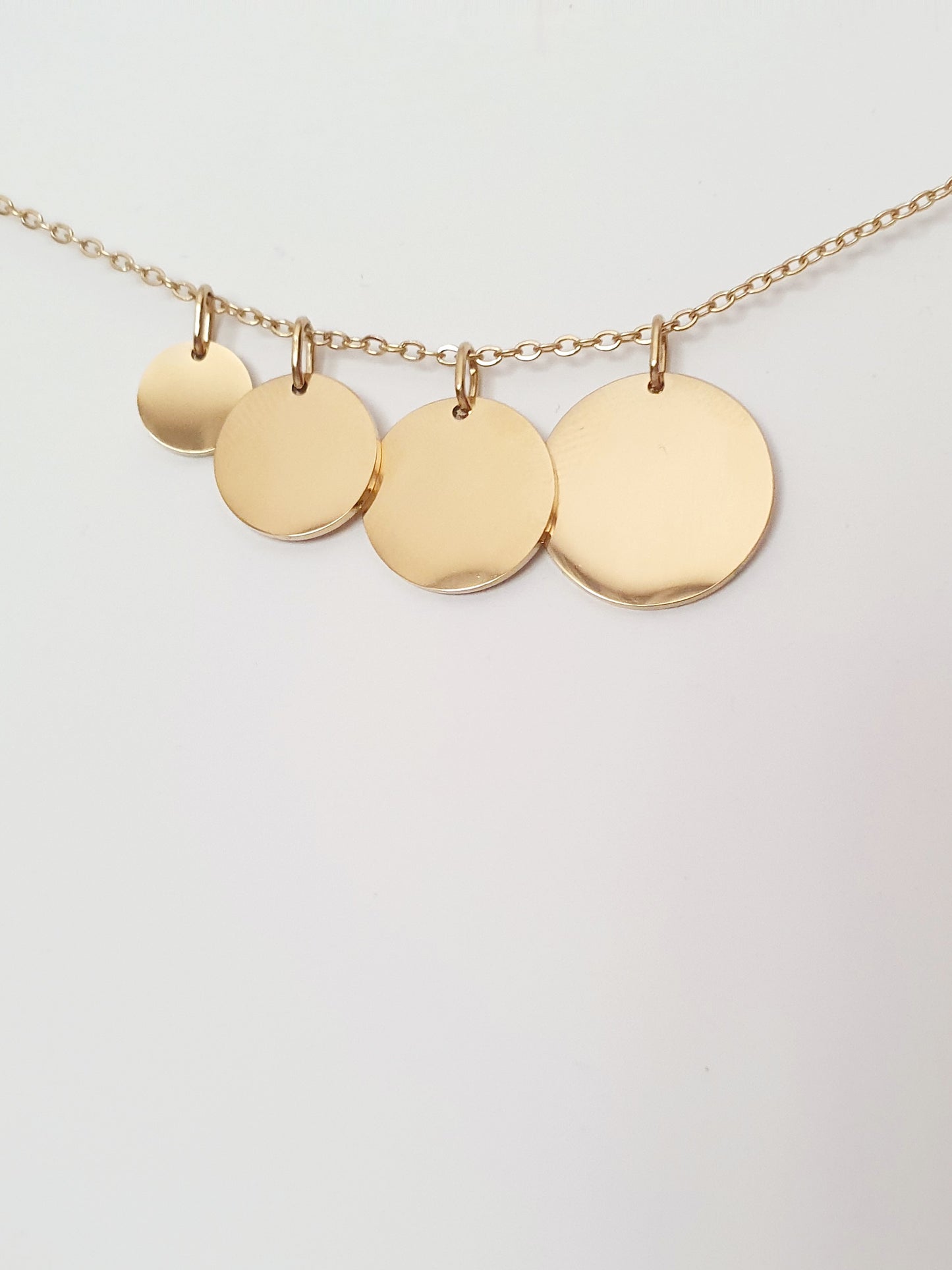 Collier maille fine personnalisé - Médaille Ronde (4 tailles)