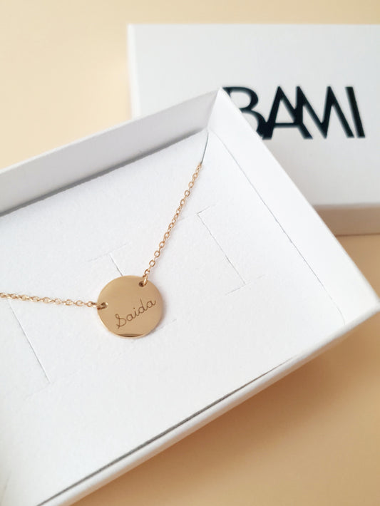 Collier personnalisé - médaille incrustée (2 tailles)