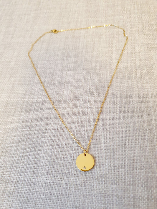 Collier personnalisé - médaille avec brillant