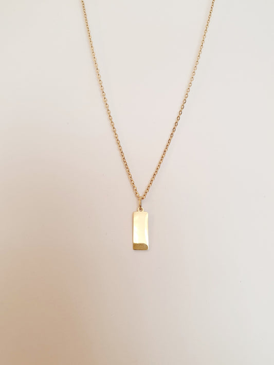 Collier maille fine - Médaille rectangle (2 tailles)