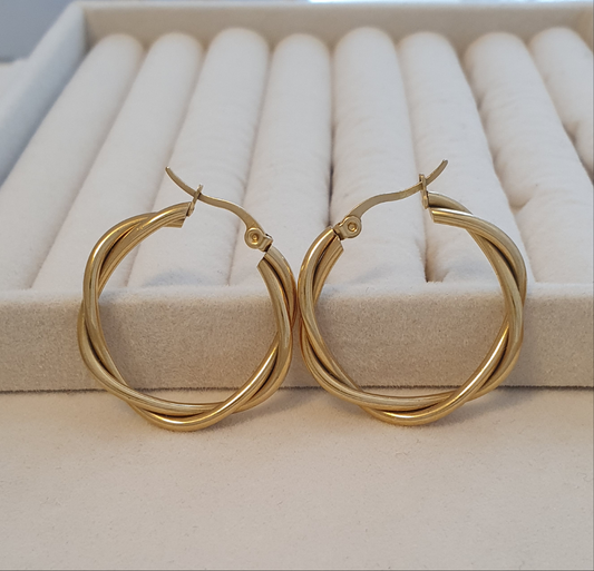 Boucles d'oreilles torsade