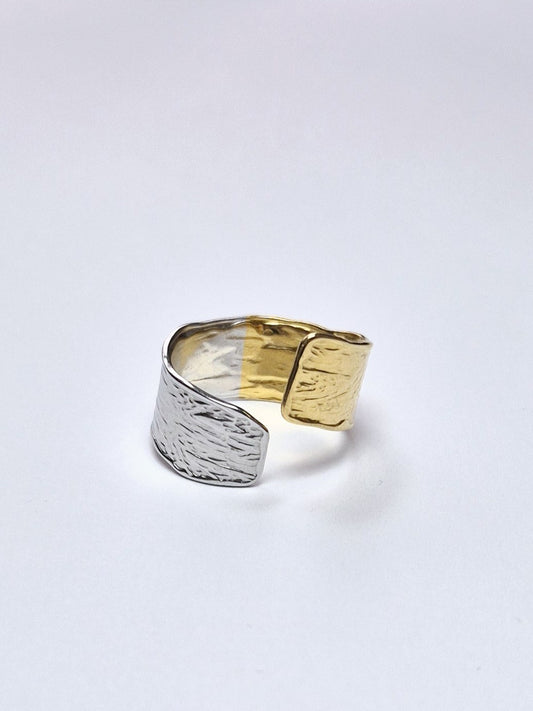 Bague ouverte bicolore