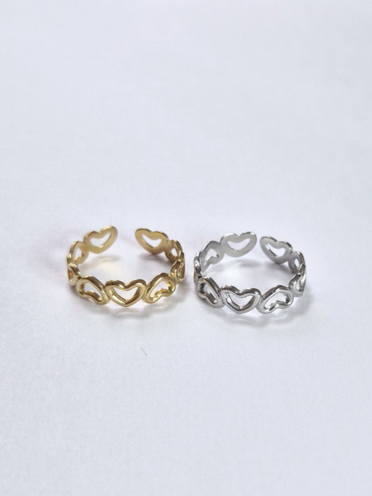 Bague petits coeur ajourés