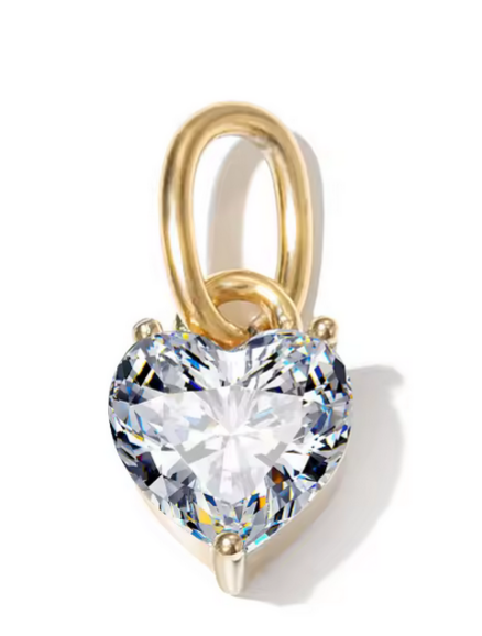 Charm coeur en zircon blanc