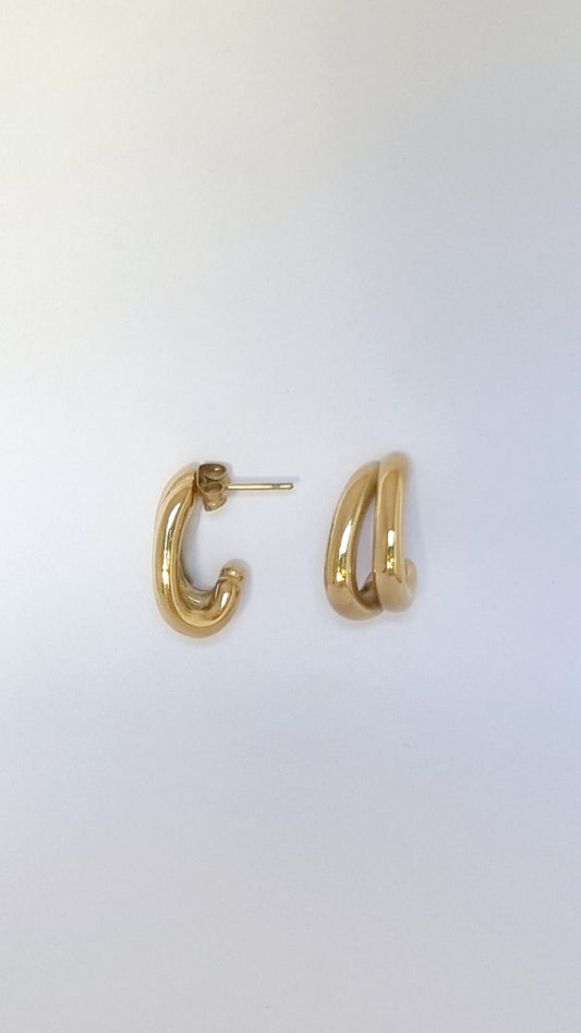 Boucles d'oreilles double ovale
