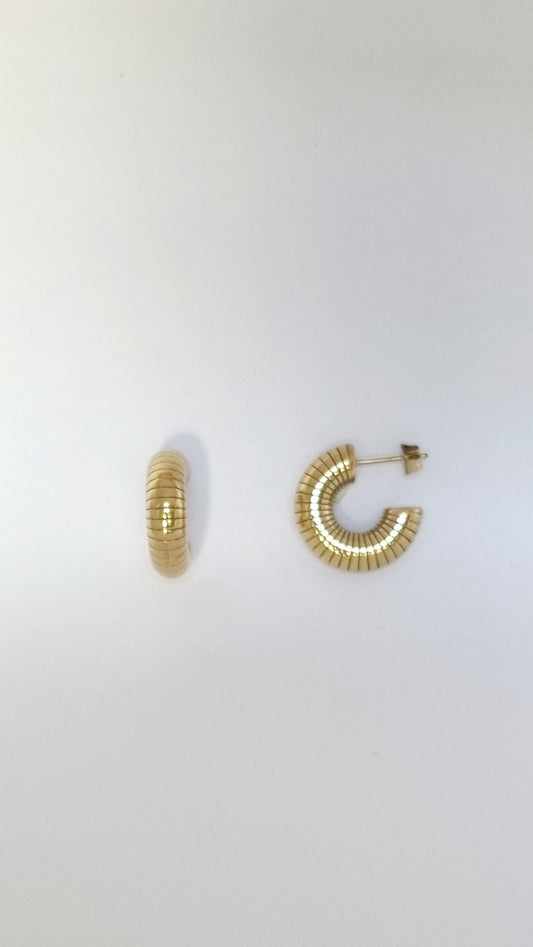 Boucles d'oreilles créoles épaisse striées