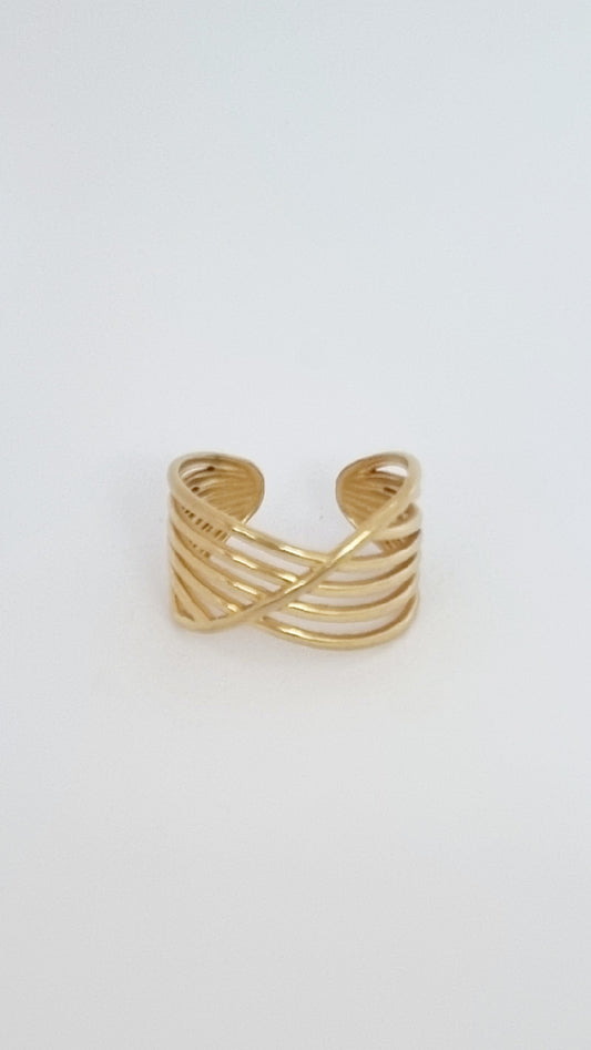 Bague oblique ajourée réglable