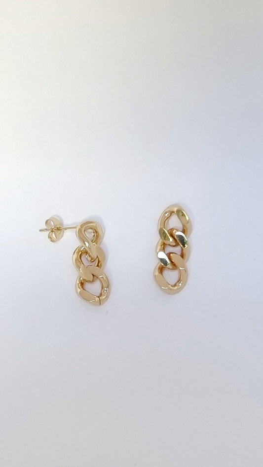Boucles d'oreilles pendantes maille cubaine
