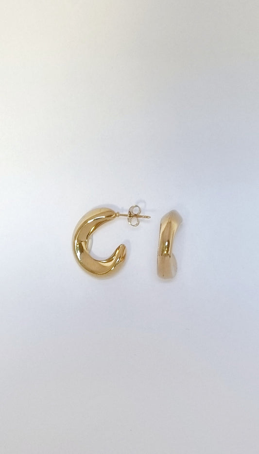 Boucles d'oreilles petites créoles ovales épaisses