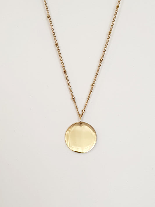 Collier maille boule - Médaille ronde (4 tailles)