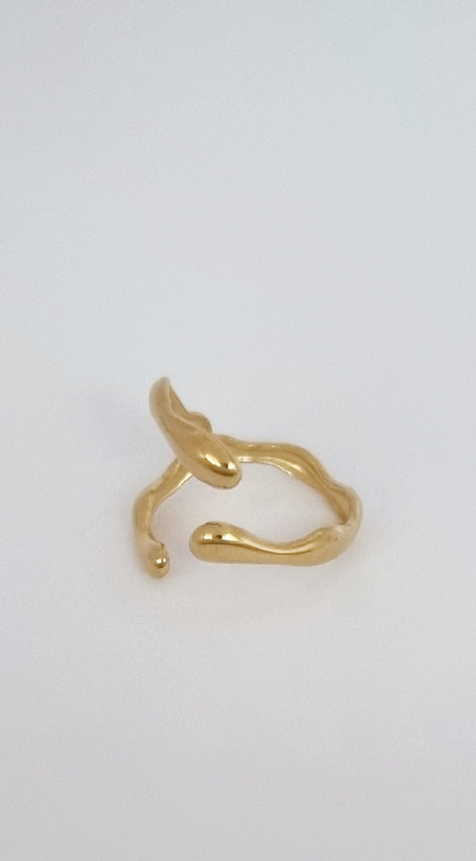 Bague asymétrique griffes ouverte ajustable