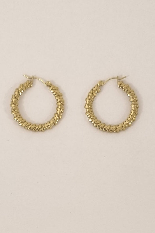 Boucles d'oreilles créoles spirale aplatie