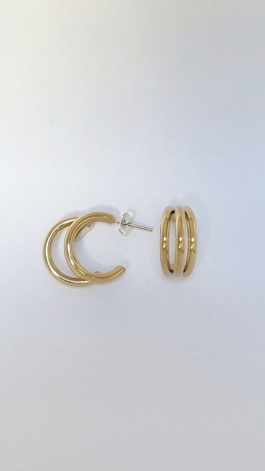 Boucles d'oreilles créoles triple anneaux