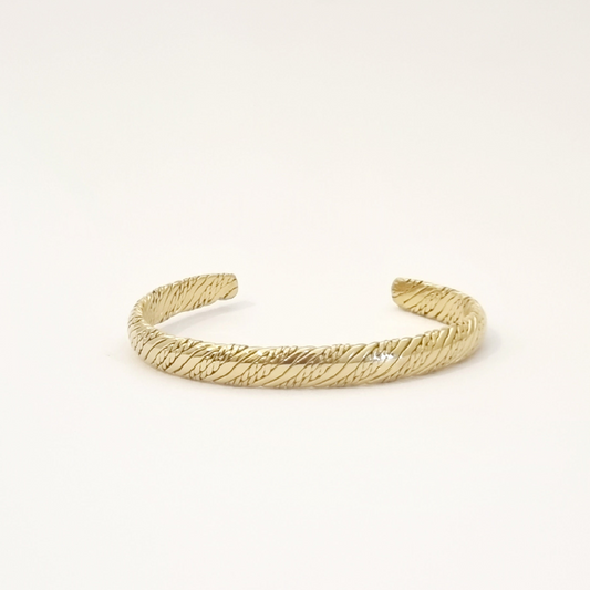 ETHNIQUE • Bracelet jonc torsade texturé